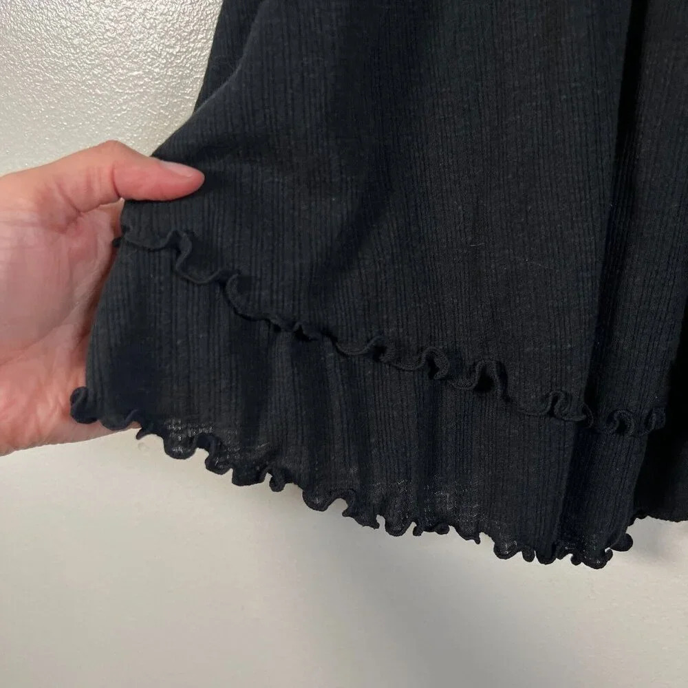 Free People Beach Sweet Lady Tiered Skirt Size XS Black Boho Vacation Ruffle - Picture 5 of 7